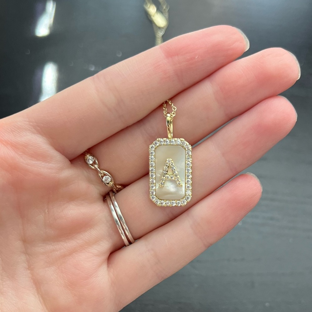Nordstrom Gold and Pearl Initial Pendant Necklace